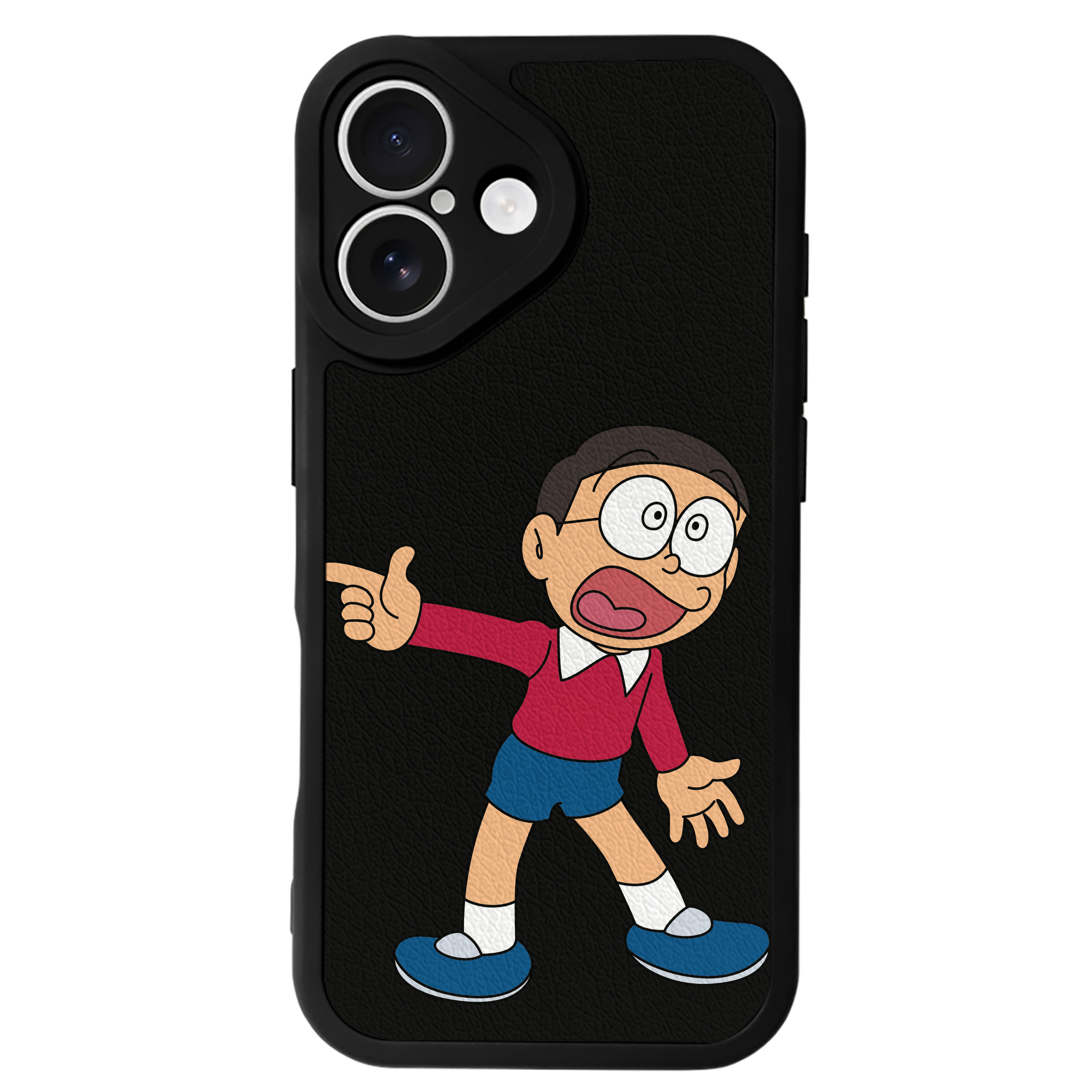 （画像用） ドラえもん 野比 のび太 Doraemon Nobita Nobi 【iPhone 16シリーズ対応】シリコンスマホケース（レザー調） 材質：シリコン